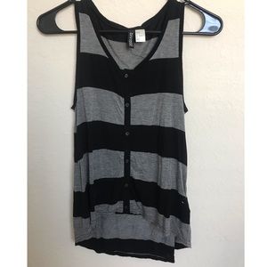 H&M Stripped High Low Tank Top